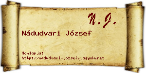 Nádudvari József névjegykártya